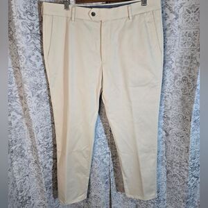 Charles Tyrwhitt slim fit pants 34 x 29 short hemmed light beige cream